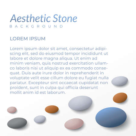 marble stones vector illustration. social media post template. aesthetic background design with blank space. oval shape like an egg. square, white, black, blue gray, beige, brown orange. pastel color.のイラスト素材