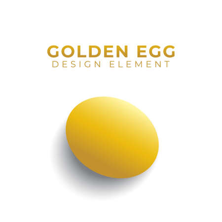 Golden egg design element isolated on white background. Social media post template. vector illustrationのイラスト素材