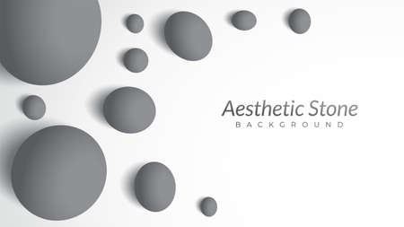 marble stones vector illustration. aesthetic background design template with blank space. oval shape like an egg. simple and minimalist. luxury, elegant, bright, white, dark gray.のイラスト素材