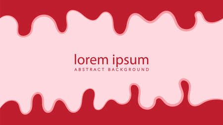 Minimal wavy liquid vector illustration. Pastel red and maroon color theme. Abstract droplets background design template with blank space.のイラスト素材