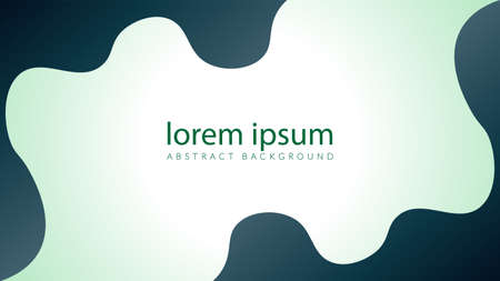 Vector illustration of minimal wavy liquid with blank space. Dark green color gradient fluid. Abstract background design template.のイラスト素材