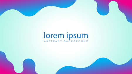 Vector illustration of minimal wavy liquid with blank space. Abstract memphis background design template. Vibrant color gradient fluid.のイラスト素材