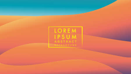 Minimal desert vector illustration. Wavy shape with earthtone color gradient. Abstract background design template.のイラスト素材