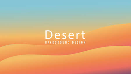 Minimal golden desert vector illustration. Wavy shape with soft earthtone color gradient. Panoramic views. Abstract landscape background design template.のイラスト素材