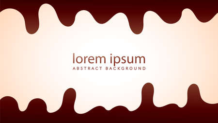 Minimal droplets chocolates liquid vector illustration. Dark brown color gradient. Abstract background design template with blank space.のイラスト素材