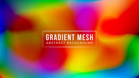 Futuristic abstract blurred gradient mesh background in vibrant rainbow colors. Colorful smooth banner design template. Easy editable soft colored vector illustration in EPS10のイラスト素材