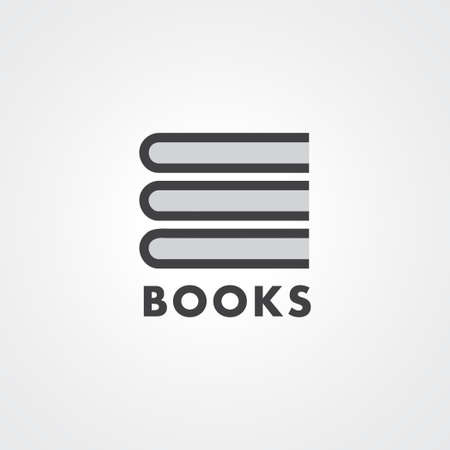 Minimal book stack logo for bookstores, libraries, publishers, reader communities, encyclopedias and etc. Vector design illustration.のイラスト素材