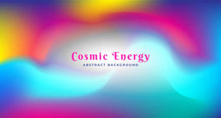 Abstract beautiful rainbow gradient background. Smooth Cosmic Energy design wallpaper with copy space for banner, poster, cover, flyer, presentation, advertising, landing page etc. Vector illustrationのイラスト素材
