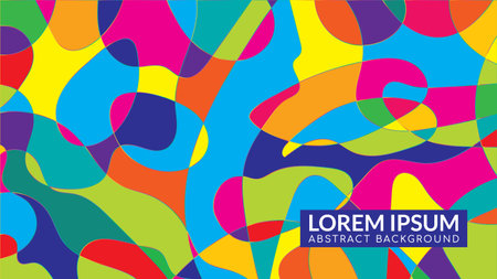 Overlaping multicolored wavy geomectric shape. Abstract background design templateのイラスト素材
