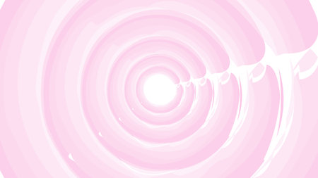 Abstract circular vortex wave with soft pink gradient color. Concentric circle patter pastel pink background.のイラスト素材