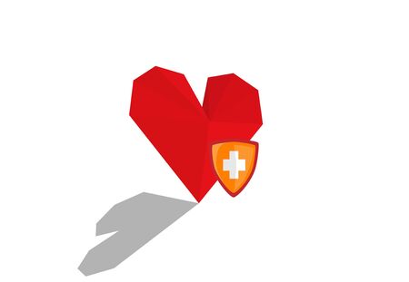 red heart vector illustrationのイラスト素材