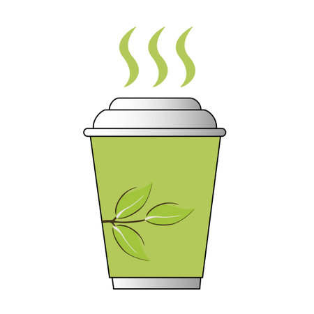 cup green tea icon vector illustratorのイラスト素材