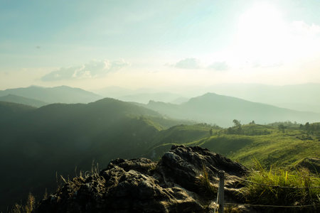 Beautiful mountain scenery in Chiang Rai,Thailandの写真素材