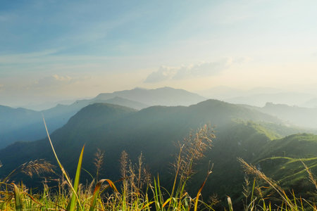 Beautiful mountain scenery in Chiang Rai,Thailandの写真素材