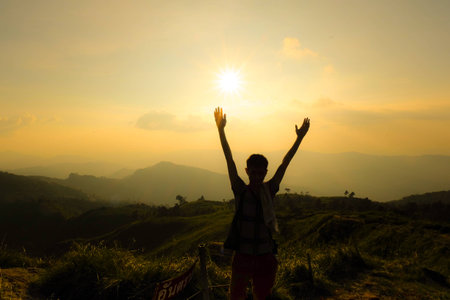 Beautiful mountain scenery in Chiang Rai,Thailandの写真素材