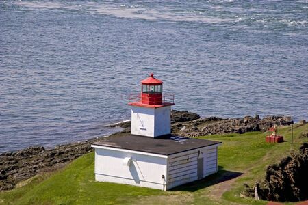 The Lighthouse and foghorn at Cape D'Or, Nova Scotia, Canada.の写真素材