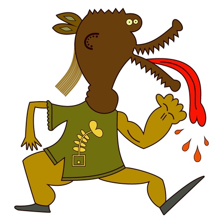 Illustration of Dog Monster on a white backgroundのイラスト素材