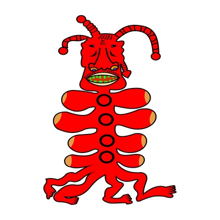 Illustration of Red Monster on a white backgroundのイラスト素材