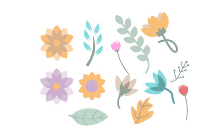 Flower and leafのイラスト素材