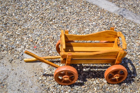 Rustic decorative dray made of wood in miniature
