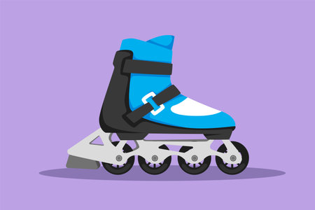 Cartoon flat style drawing modern rollerblades logotype, icon, symbol. Young teenager style roller skates. Inline skates sport. Skate. Pair of inline roller skates. Graphic design vector illustrationのイラスト素材