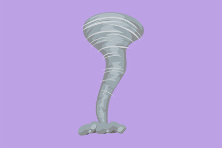 Character flat drawing tornado of water logo icon. Rotating twister. Splash of water vortex and twisted shape. Whirlpool of water, swirl isolated on blue background. Cartoon design vector illustrationのイラスト素材