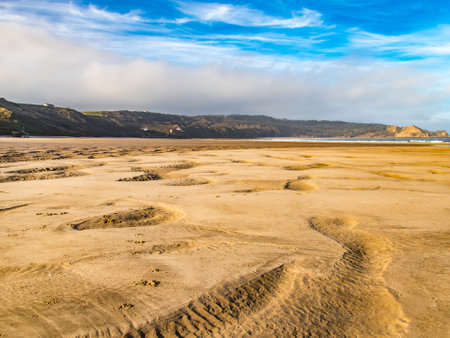 Sandy Cayton Beach North Yorkshire near Scarboroughの写真素材