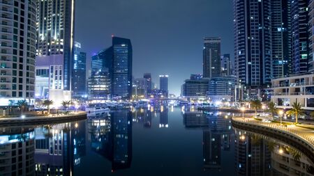 Night scene in the Dubai, Marina Dubai.の写真素材