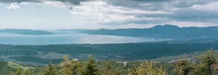 Panoramic view of Kvarner bay a view from the Black peak. Gorski Kotar, Croatia.の写真素材