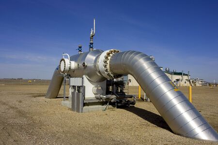 Piping in a gas compressor stationの写真素材