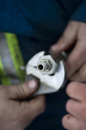 Details in a fracturing project on a well drilling operationの写真素材
