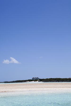 View of an island in the Caribbean from a boatの写真素材