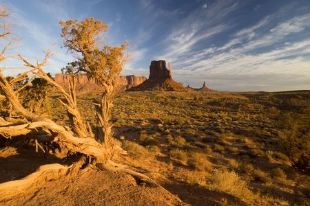 Monument Valley on the Navajo reservation in Utahの写真素材