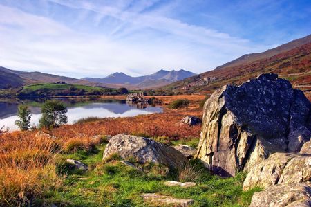 The Autumn colours of the Snowdonia National Park.の写真素材