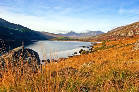 The Snowdon Horseshoe in Autumn.の写真素材