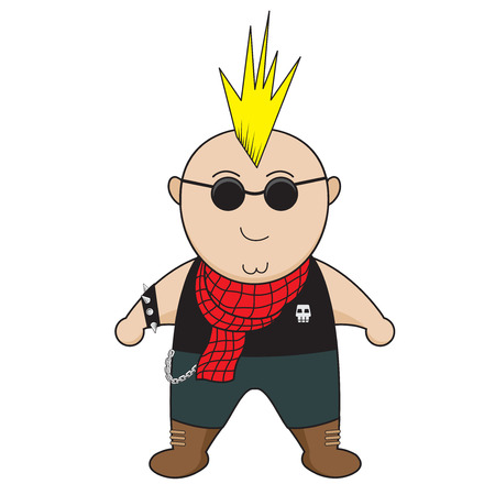 cool punk boy cartoon clipartのイラスト素材