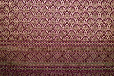 Handmade Thai silk fabric with Thai designの写真素材