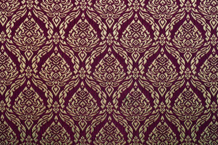 Handmade Thai silk fabric with Thai designの写真素材