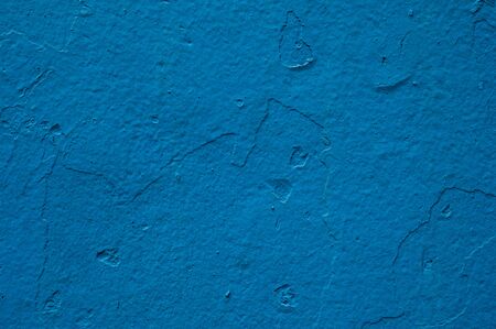 Wall with blue color painting to cover old and flake off original paintの写真素材