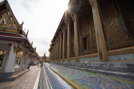 Royal Palace, Bangkok/Thailand - March 17, 2020: Very few visitors in Wat Prakaew Bangkok Thailand in one week before closing due to COVID-19のeditorial素材