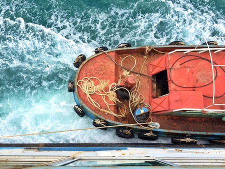 Tugboat at the seaの素材