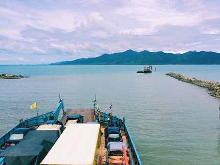 Cargo boat, cargo ship, transportationの素材