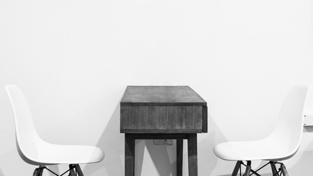 Modern table and chairs furniture for office, cafe, restaurant, home kitchen interior scene design. Living roomの写真素材