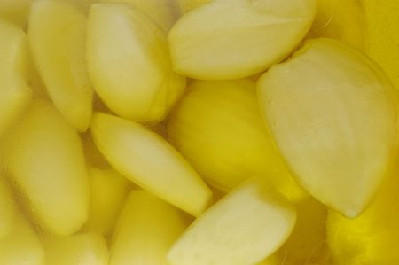 garlic in olive oilの写真素材