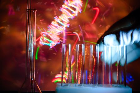 technology and scientific researchchemical test-tubesの写真素材