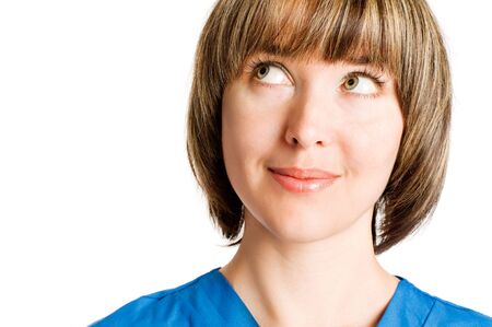 woman isolated on white backgroundの写真素材