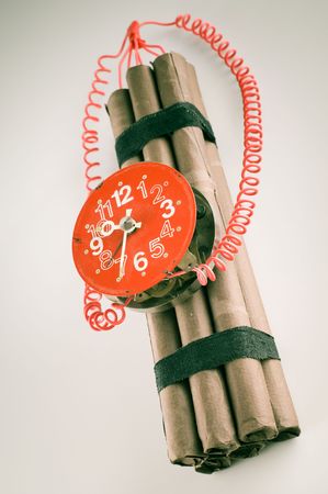 time bomb with sticks of TNTの写真素材