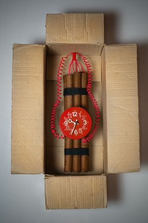 time bomb with sticks of TNTの写真素材