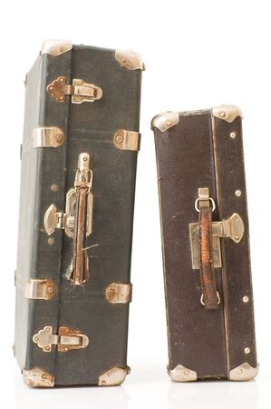 two suitcase isolated on whiteの写真素材
