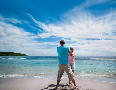 couple having fun at seasideの写真素材